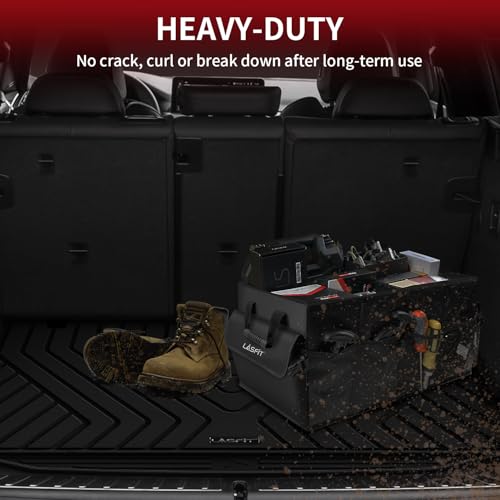 Image of LASFIT Cargo Mats for BMW X3 Gas 2018-2024 30i /M /M40i /M | Without Spare Tire, Not Fit X3 30e or Luggage Compartment Package, All Weather TPE Custom Fit Trunk Liner, Black