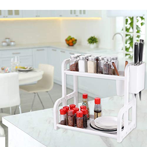 TOPBATHY Cremalheira Do Spice 2 Camadas Bancada Prateleira De Armazenamento de Plástico Suporte para