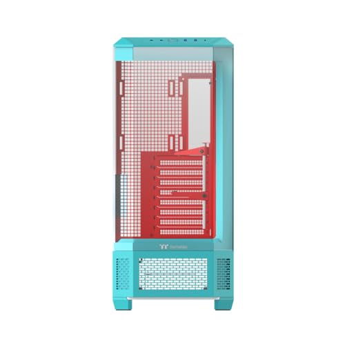 Image of Thermaltake View 600 TG; Full Tower; 420mm Radiator Support; 480mm GPU Clearance; Hidden Connector Support; Rotatable PCIe Slots; 220mm PSU Clearance; Mint Strawberry; CA-11H-00FLWN-00