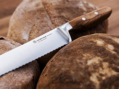 Image of Wusthof AMICI 9 inch Double Serrated Bread Knife, Tan