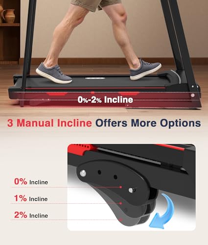 Image of Redliro Walking Treadmill for Seniors Foldable - 400 Lb Capacity Senior Treadmill with Front & Long Handrails, 0%-2% Incline Home Recovery Fitness Exercise Machine for Elder, 47.6 inch Long Belt, APP