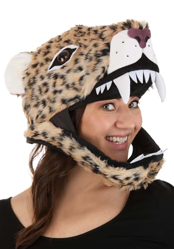 Jaguar Jawesome Jaw Moving Costume Plush Hat - Foam and Faux Fur Adjustable Size One Size Fits Most Brown