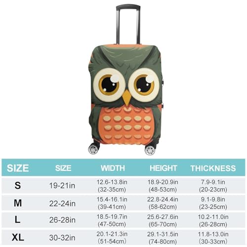 Carry on Luggage Cover Cartoon Owl Suitcase Covers for Luggages Tsa Approved Travel Luggage Sleeve Protector Elastic Suitcase Protector Anti-Scratch Washable Fits 19-30 Inch Case -L2