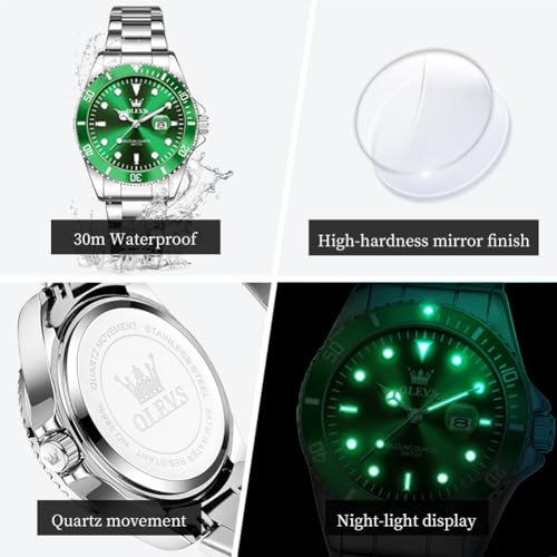 Image of OLEVS Womens Watch Classic Dress Number Female Watches for Ladies Analog Quartz Stainless Steel Waterproof Luminous Day Date Two Tone Easy to Read Wristwatch