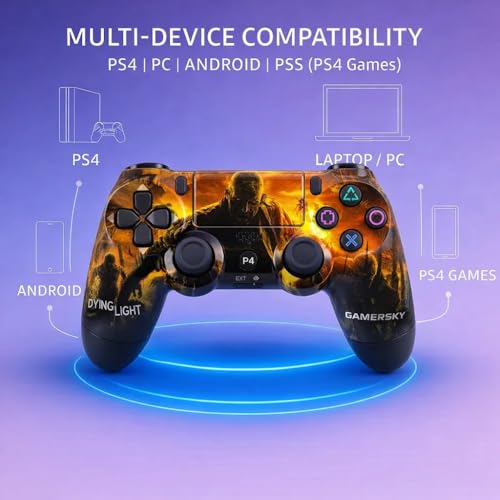 Image of Maizic Smarthomea Funetic Zombie Survival Game Themed Bluetooth Wireless P4 Gaming Controller | PC, Smartphone | Dual Vibration, Turbo, Touchpad, Type-C Fast Charging, 10hr Battery