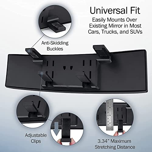 Verivue Mirrors HG-A2WT01 Universal 12 Inch Interior Clip On Panoramic Rearview Mirror thumb #1