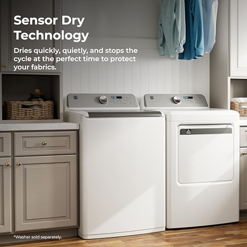 Kenmore 7.0 cu. ft. Front Load Gas Dryer-with Guard to Reduce Wrinkles & Static-Smart Sensor Drying-LED, White