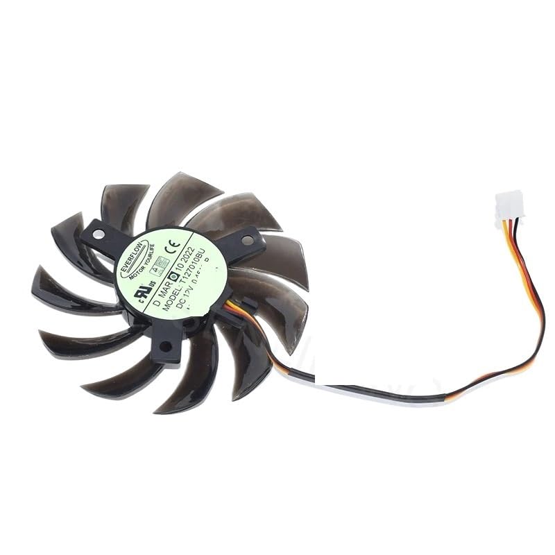 Laptopteile T127010BU Grafiklüfter 7,5 cm DC12V 0,45 A 3 PINS für Everflow-Kühler