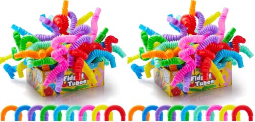 Image of JOYIN 144 Pack Pop Tubes, Sensory Toys (Small) Fidget Toys Party Favors - 9 Colors, Creativity Learning & Fun for Kids - Perfect for Prizes Goodie Bags, Classroom School Reward