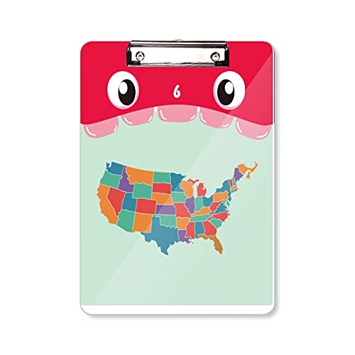 Carte des États-Unis dossier à tête plate et bloc-notes d'apprentissage A4 pour bureau