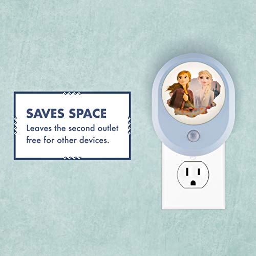 Image of Disney Frozen II MySelect LED Night Light, Motion Sensor, Dusk-to-Dawn | Featuring Anna and Elsa, Ideal for Girls' Bedrooms, Nurseries, or Bathrooms - 44473
