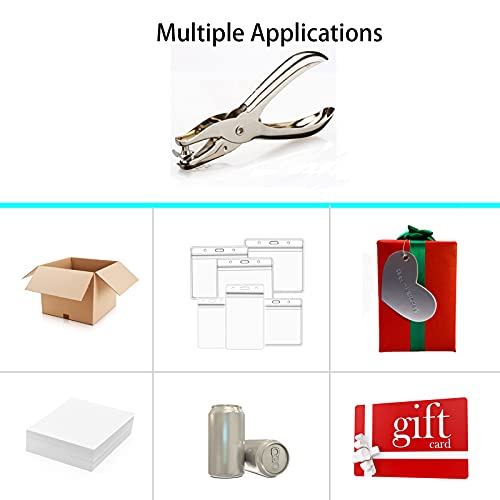 1/4 and 1/8 Inch Small Single Hole Punch, 2 Pack Handheld Circle Shaped Hole Puncher with 8 Sheet Capacity for DIY Craft Paper, Tag & Ticket, Perfect for Home, Office, Back to School Supplies - Image 5