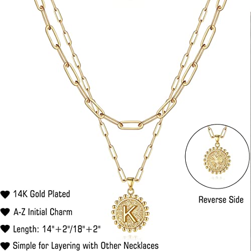 Layered Necklace K Plated Alphabetical Jewellery