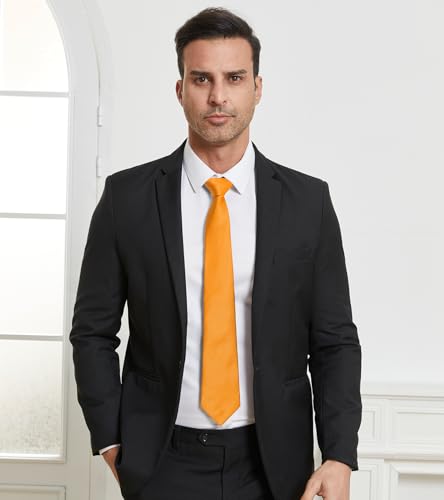 Image of DecTwig Men's Ties Solid Color Formal Neckties 3.15 inch (8CM) Black Ties For Men