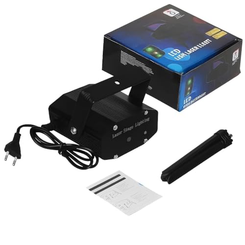 Image of Mini RGB Laser Party Light Projector | 12 Dynamic Lighting Patterns | Sound-Activated DJ & Stage Light for Home, Weddings, Birthdays & Clubs (12 DOTT & Patern Mix Design- (Black))