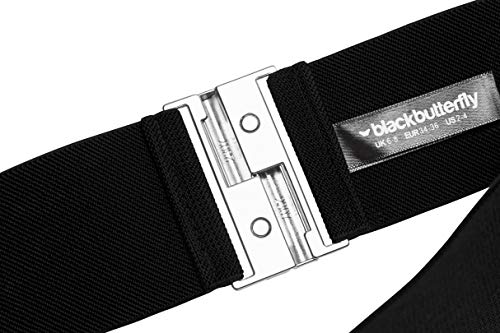BlackButterfly Wide Elastic Waist Cinch Stretch Waistband Retro Vertical Clasp Buckle Belt4