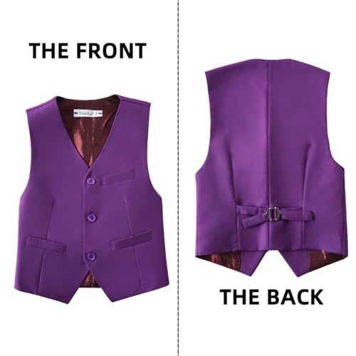 Boy's Suit Vest with Bowtie and Tie Kids Suits for Boy Adjustable Back Strap Vest Set4