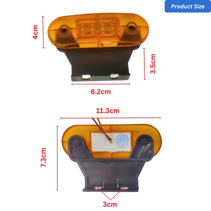 APSMOTIV 4Pcs Amber Indicator Rear Side Truck Trailer Rv Cab Boat Bus Lorry Led Marker Clearance Light 24V Running Board Lights For Trucks Waterproof Flat Fit Base WITH STAND