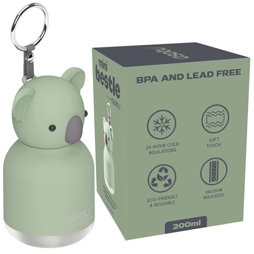 Mini Bestie Water Bottle Cute Collectible Character Bottle for All Ages Leakproof Stainless Steel 6.7oz BPA-Free with Strap & Clip Insulated Bottle for Travel Work & Gifting
