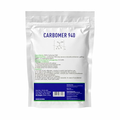Image of Carbomer 940 Powder for DIY Skincare - 227 g | Cosmetic Grade Thickening & Gelling Agent | For Serums, Gels, Creams, Lotions, Hand Gel & Personal Care Formulations