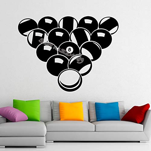 Billard Pool Acht Anzahl Wandaufkleber Snooker Sport Spielbälle studio Home Interior Design Schlafzimmer Dekor Kunst Wandbilder 56X42CM