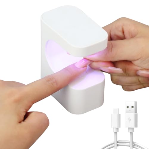 Mini lampe UV pour ongles en gel, lampe UV portable pour ongles en gel, petite lampe de séchage, lampe UV rechargeable avec 6 perles et 2 minuteries, sèche-ongles pour le Nail Art