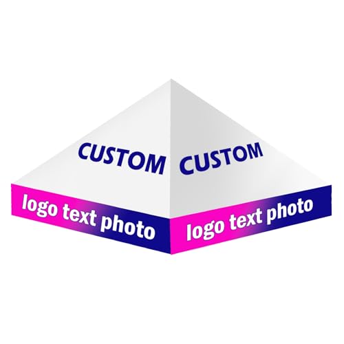 Custom Canopy Tent Top 10x10 with Logo, Personalized 600D Canopy Top Cover Replacement for Commercial Events Trade Shows Outdoor Events (Top, 10 * 10 ft)