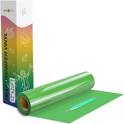 Image of HTVRONT Vinyl Rolls Heat Transfer Vinyl - 12 inch x 20ft HTV for Shirts, Iron on Vinyl for All Cutting Machines - Easy to Cut & Weed for Heat Vinyl Design (Fruit Green)