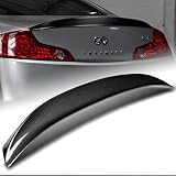 HK5 Black Real Carbon Fiber STP-Style Rear Trunk Lid Spoiler Wing Compatible with 2003-2007 Infiniti G35 2DR Coupe, 2004 2005 2006