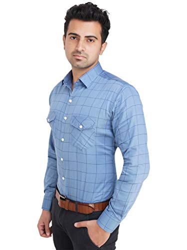 Image of New Check Double Pocket Slim Fit Button Down Shirt-Multicolor