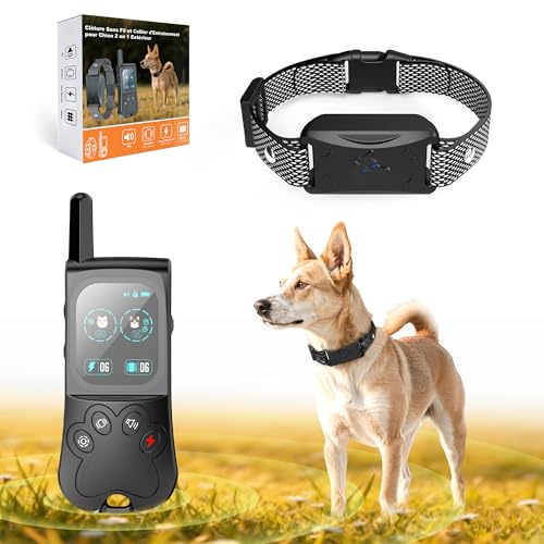 Ecoluminor Collier de Dressage pour Chien, Collier Electrique pour IPX7 Résistant à L’Eau, 4 Modes de Dressage (Lumière, Bip, Vibration, Choc) avec...