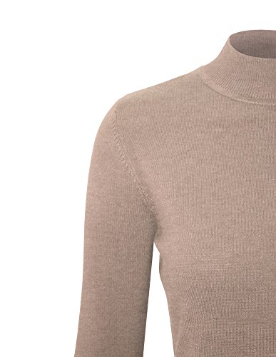 Image of Cielo Women's Solid Basic Stretch Mock Neck Pullover Knit Sweater