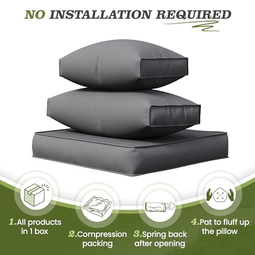 Amopatio Outdoor Cushions For Patio Furniture Replacement, Patio Furniture Cushions, Deep Seat Patio Cushions thumb #4