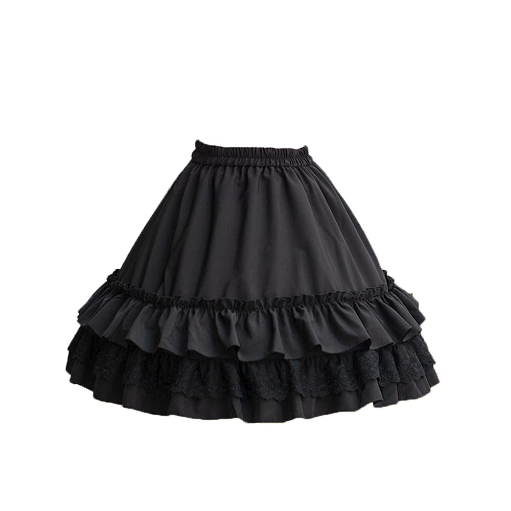 MYAYD Damen A-Linie Hoop Petticoat Unterrock Pannier Rüschen Chiffon Braut Kurz Crinoline für Lolita Ballkleid