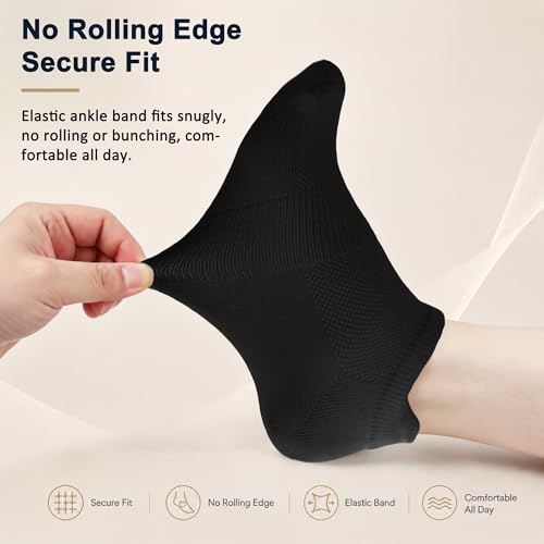Image of Ankle Socks for Women Breathable Mesh Thick Heel Cushioned Anti-blister Running Athletic Socks