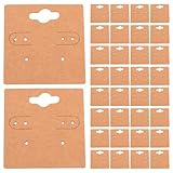Zerodeko Tarjetas Porta Pendientes de Papel Kraft 5x5 Cm 100 Unidades para Exhibición y Organización de Joyas, Soporte para Aretes y Bisutería en Mostrador o Venta