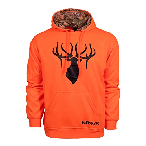 King's Camo Blaze Poly Logo Hoodie-Blaze Orange/Desert Shadow-Large