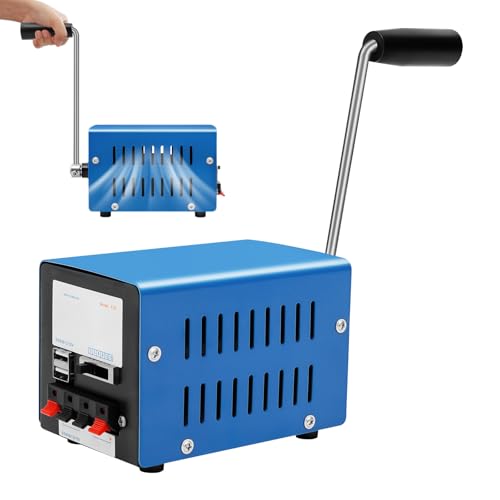 awolsrgiop Handkurbel Generatoren 20W Tragbarer Notstromgenerator mit USB & Direktausgang Manuelle Stromversorgung für Camping Outdoor Notfälle & zum Aufladen von Handy Radio