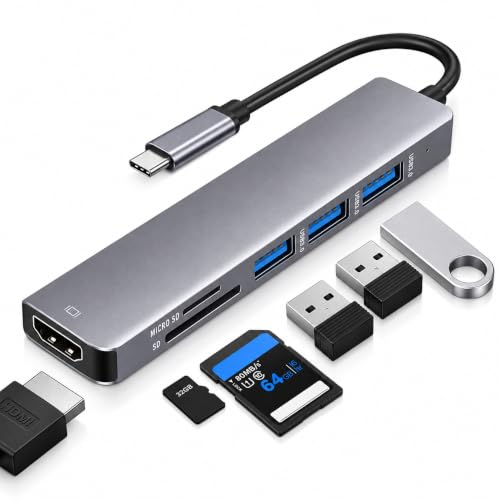 Image of Swiztek USB C Hub Multiport Adapter 6 in 1 Type C Hub with 4K HDMI USB 3.0 Data Transfer