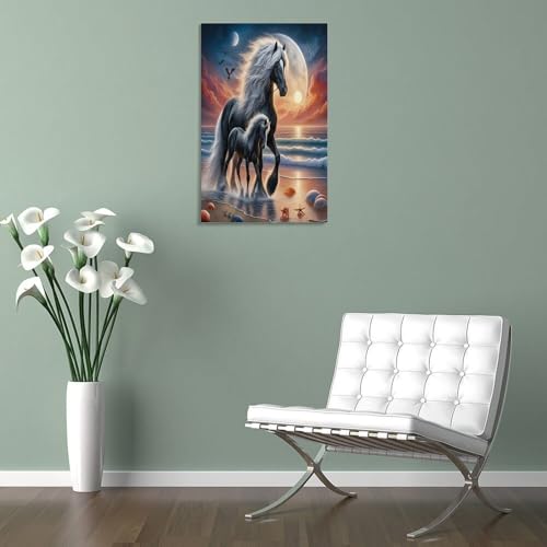 Cheval murale décoration de qualité supérieure sur toile - 5