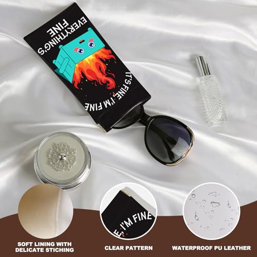 Image of Anikathy 2Pcs Sunglass Eyeglass Glasses Case Soft PU Leather with Cleaning Cloth Cute Glasses Pouch Bag for Men Women Girs