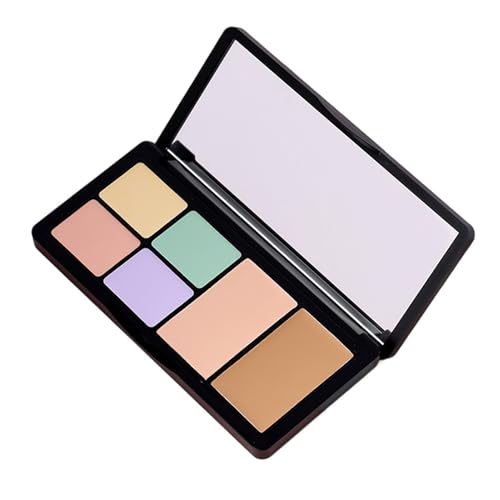 Corrección de la paleta de corrector: crema de 6 colores con cepillo, kit de contorno profesional, juego de maquillaje de mezcla, fórmula de cobertura completa | Impermeable para círculos oscuro