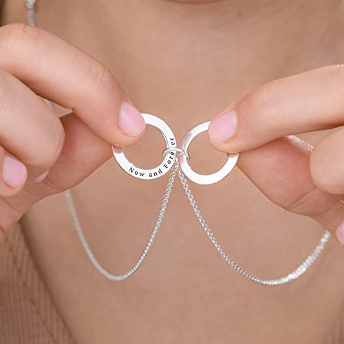 OAK & LUNA - Personalized Hidden Message Engraved Ring Name Necklace - Custom Nameplate Pendant - 18K Gold Plating, Rose Gold Plating, 925 Sterling Silver, Gold Vermeil - Dainty Jewelry Gift for Her, Women For Mother's Day, Christmas, Birthday, Summer Gift4