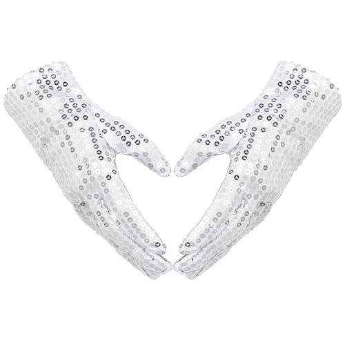Guantes de baile con lentejuelas plateadas perfectos para destacar en tu fiesta de máscaras