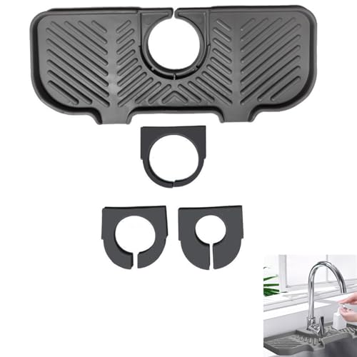 スポンジホルダー スポンジラック スポンジ置き キッチン用 石鹸 スポンジ洗剤置き 水切り機能 たわしホルダー 蛇口ラック シンク収納 小物収納 お手入れ簡単 キッチン排水棚 収納ラック 台所/洗面所/キッチン収納 (1, グレー)