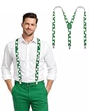 Man of Men St Patricks Day Suspenders for Men- St Patty's Day Accessories - Mens Suspenders Shamrock with...