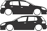 2x Lowered 5-door Car Silhouette Decal Stickers for VW Golf MK6 GTI GT TDI R