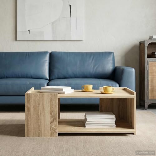 Table basse chêne Sonoma 90x50 table d'appoint moderne de salon