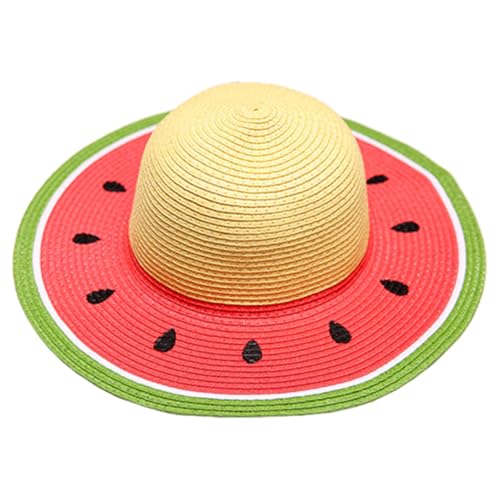 Sombrero de playa para niña con diseño de sandía y ala ancha para proteger del sol en el verano