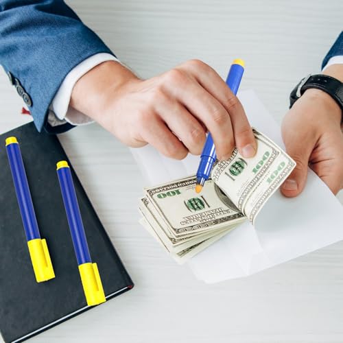 5 Stück Geldscheinprüfer Stift,Falschgeld Marker Stifte,Falschgeld Stift,Erkennung Banknoten Stift,Stift zur Erkennung gefälschter Geldscheine,für US-Dollar, Euro, Pfund, Yen, Won us